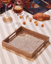 Alamkari India MDF Wood Golden Accents Serving Tray